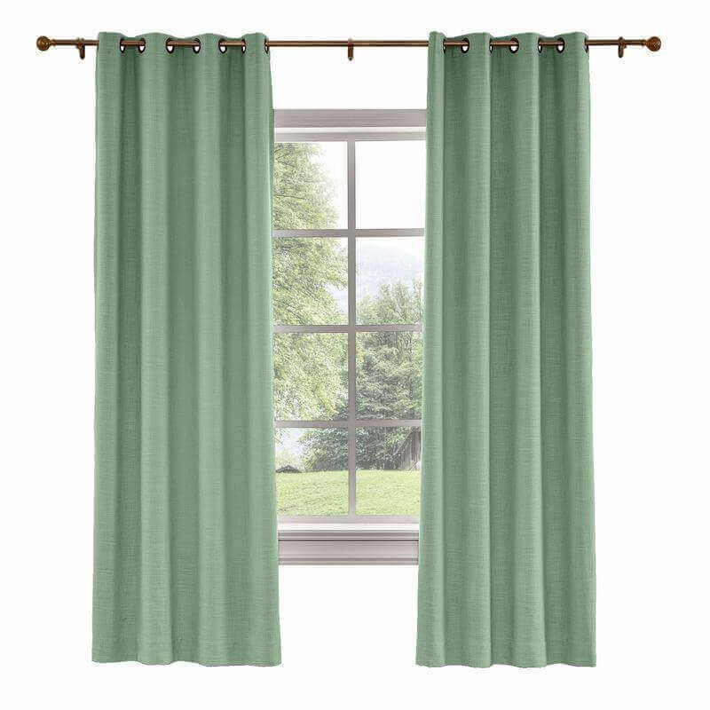 CUSTOM Liz Pale Turquoise Polyester Linen Curtain Drapery with Lined