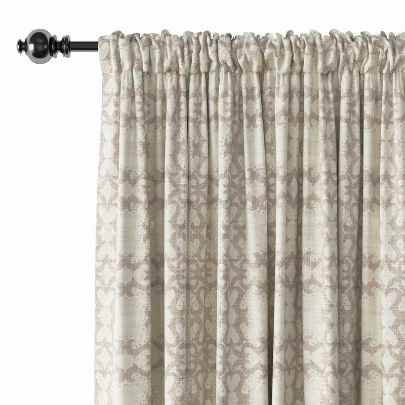 Geometric Print Polyester Linen Curtain Drapery SUMA