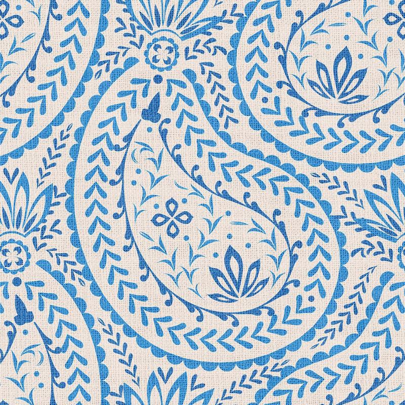 Paisley Print Polyester Linen Curtain Drapery with Privacy Blackout Thermal Lining ARIEL