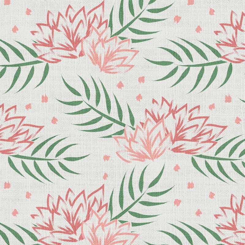 Nature Print Polyester Linen Curtain Drapery with Privacy Blackout Thermal Lining CHENEY