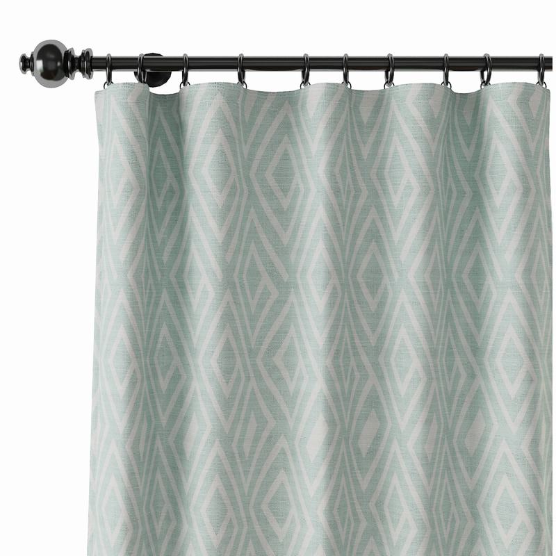Geometric Print Polyester Linen Curtain Drapery ATELIER
