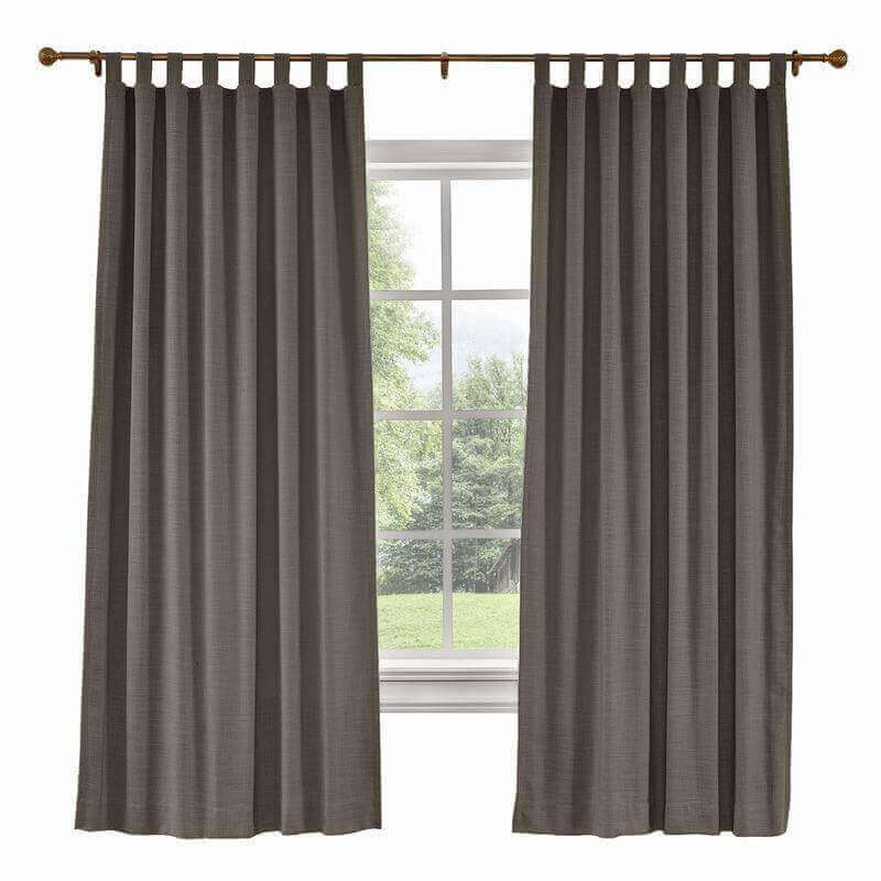 CUSTOM Liz Chocolate Tart Polyester Linen Curtain Drapery with Lined