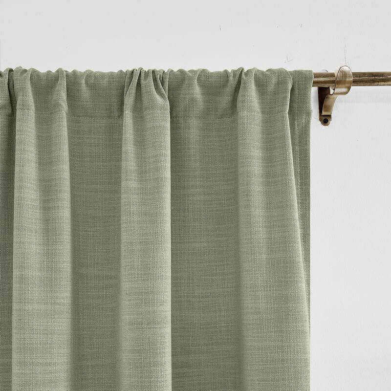 CUSTOM Liz Grey Polyester Linen Window Curtain Drapery with Lined