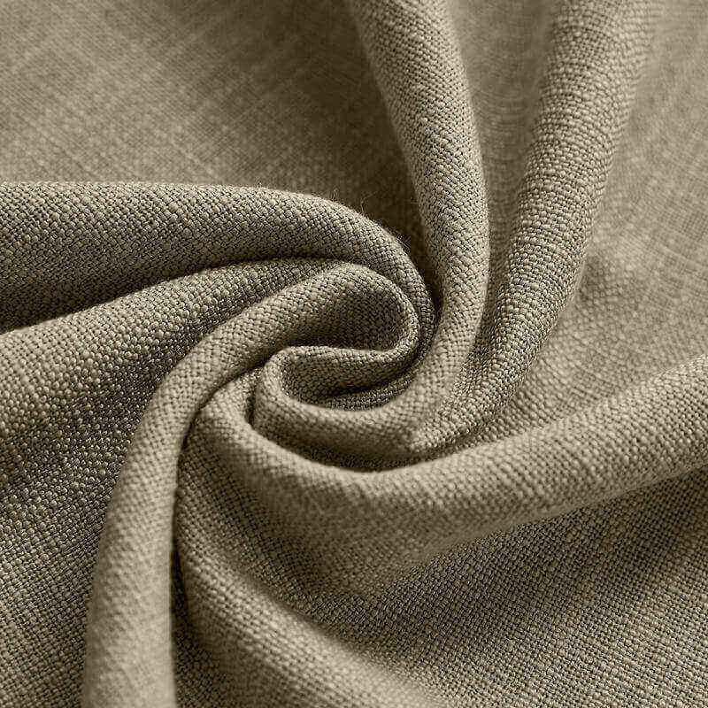 CUSTOM Liz Taupe Grey Polyester Linen Window Curtain Drapery with Lined
