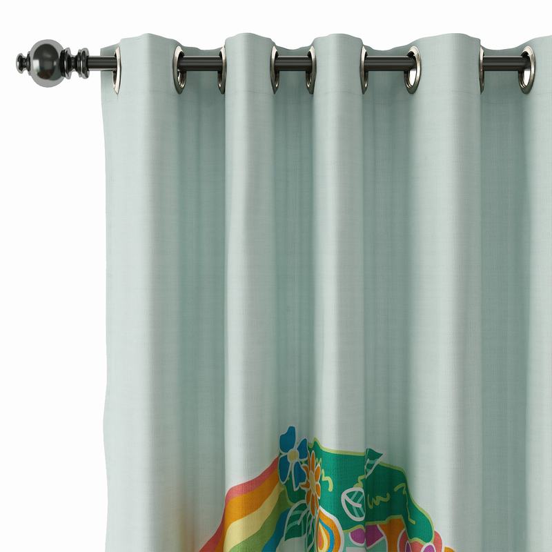 Geometric Print Polyester Linen Curtain Drapery with Privacy Blackout Thermal Lining AILSA