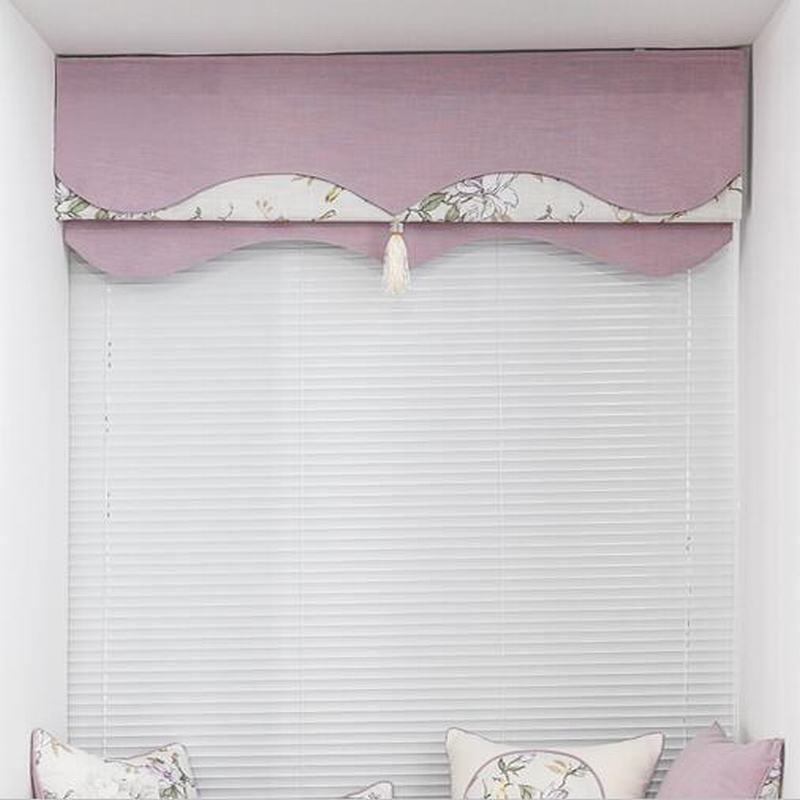 Print Polyester Roman Shade In Purple