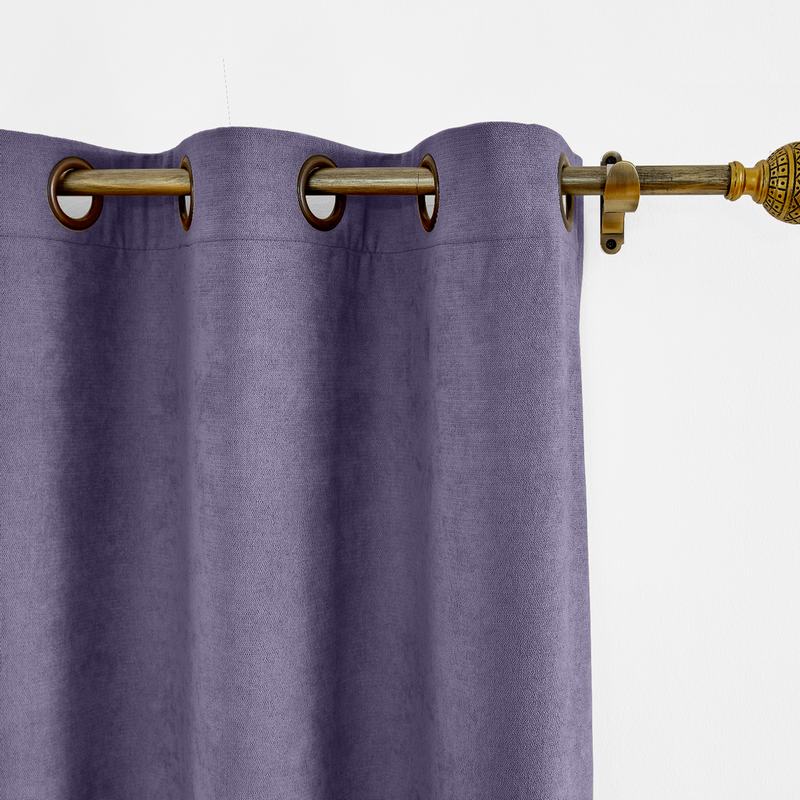 CUSTOM Kante Purple Polyester Cotton Drapery With Lining Curtains