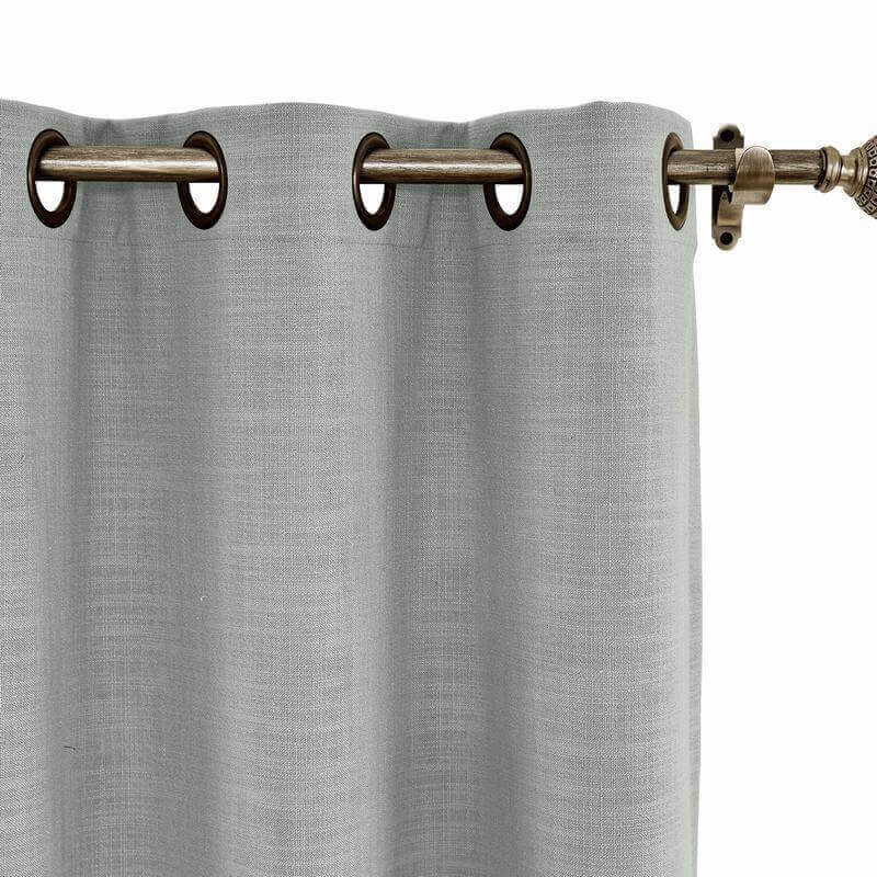 CUSTOM Liz Sand White Polyester Linen Curtain Drapery with Lined