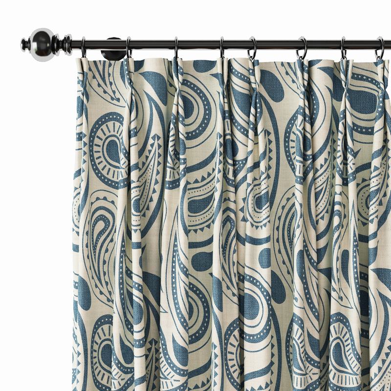 Paisleys Print Polyester Linen Curtain Drapery DMAIOSH