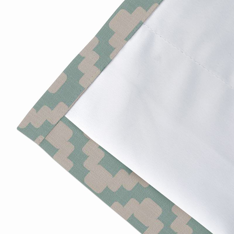 Abstract Print Polyester Linen Curtain Drapery with Privacy Blackout Thermal Lining CHARLOTTE