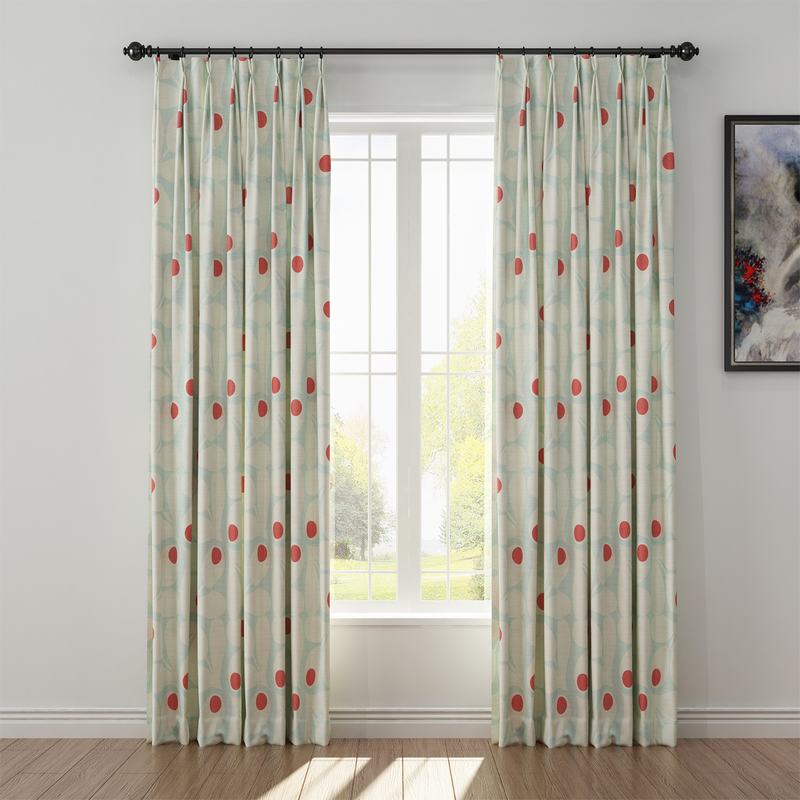Abstract Print Polyester Linen Curtain Drapery PARROT