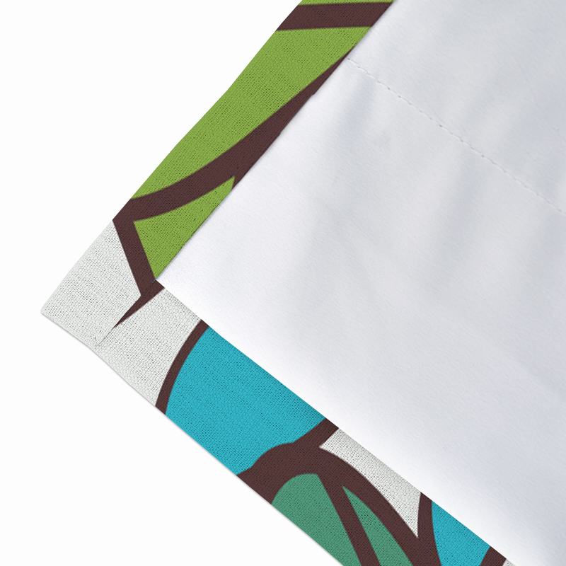 Nature Print Polyester Linen Curtain Drapery WACHUA