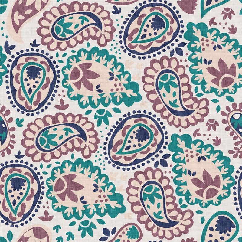 Paisleys Print Polyester Linen Curtain Drapery GEOMETRIC