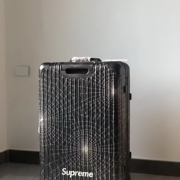 日默瓦/rimowa x Supreme联名蜘蛛网，全铝箱体，二次氧化蜘蛛网，无极变速弹跳拉杆