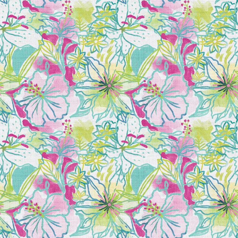 Floral Print Polyester Linen Curtain Drapery MILES