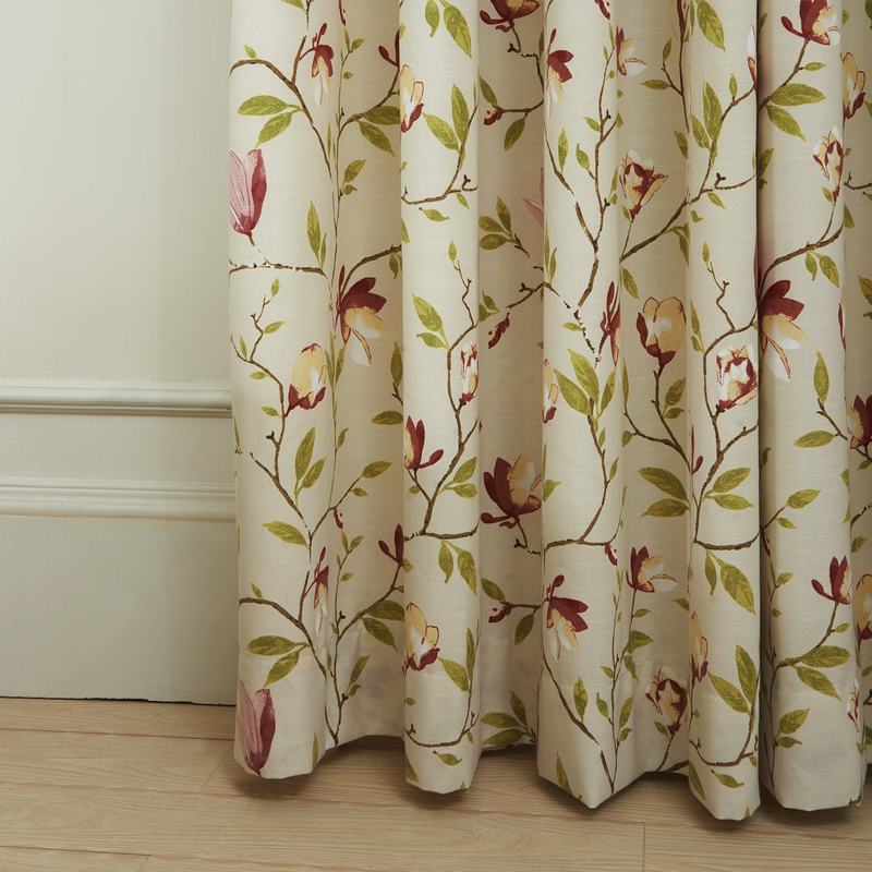 Botanical Flower Print Polyester Cotton Curtain Drapery CORA