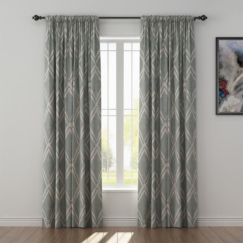 Geometic Print Polyester Linen Curtain Drapery ABSTRACT