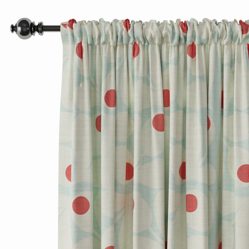 Abstract Print Polyester Linen Curtain Drapery PARROT