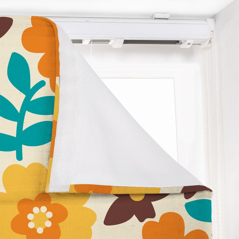 BECKY Floral Print Polyester Linen Roman Shade