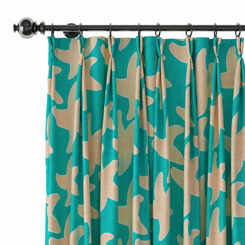 Abstract Print Polyester Linen Curtain Drapery JUEYE