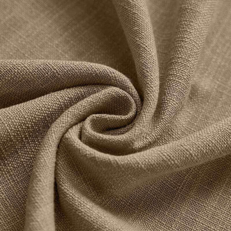 CUSTOM Liz Rust Brown Polyester Linen Curtain Drapery with Lined