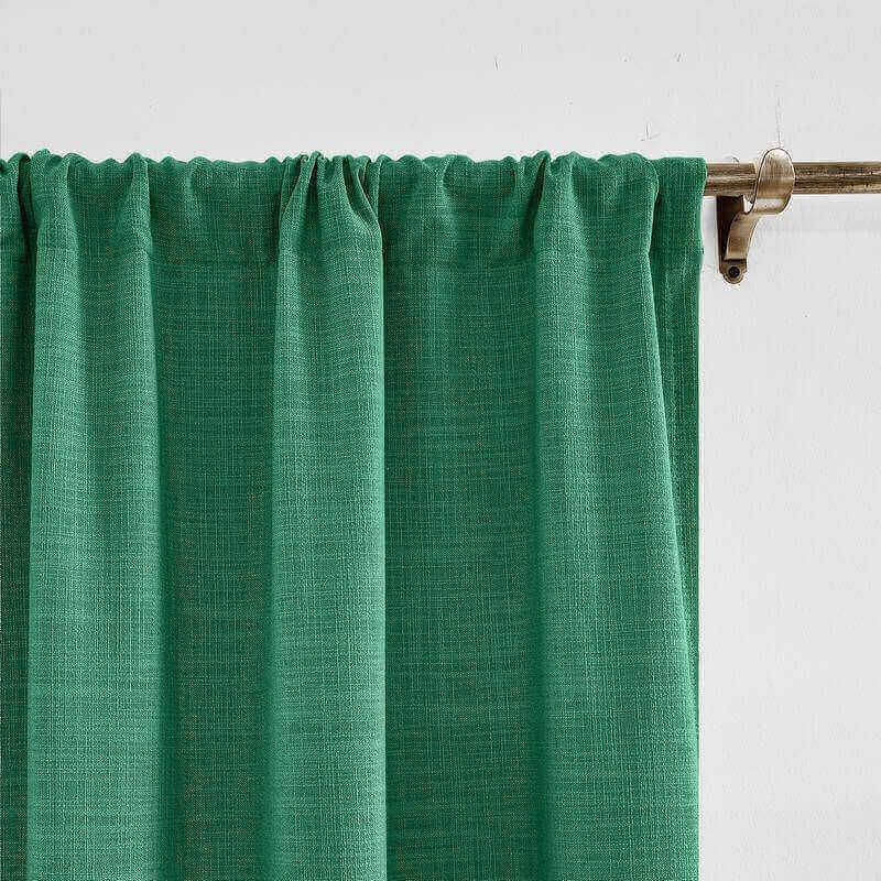 CUSTOM Liz Peacock Polyester Linen Window Curtain Drapery with Lined
