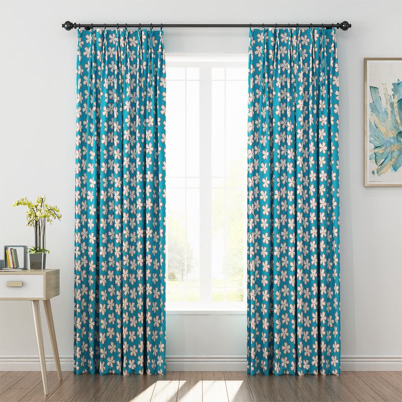 Abstract Print Polyester Linen Curtain Drapery ELODIE