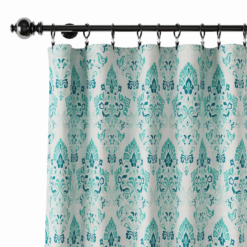 Nature Print Polyester Linen Curtain Drapery ELIJAH