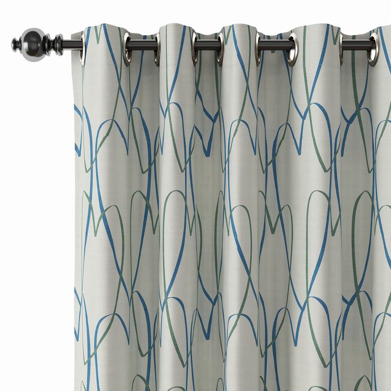 Love Print Polyester Linen Curtain Drapery with Privacy Blackout Thermal Lining CHRIS