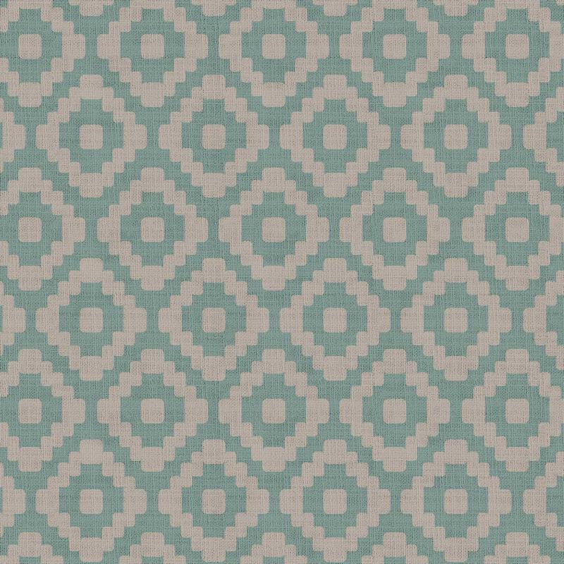 Abstract Print Polyester Linen Curtain Drapery with Privacy Blackout Thermal Lining CHARLOTTE