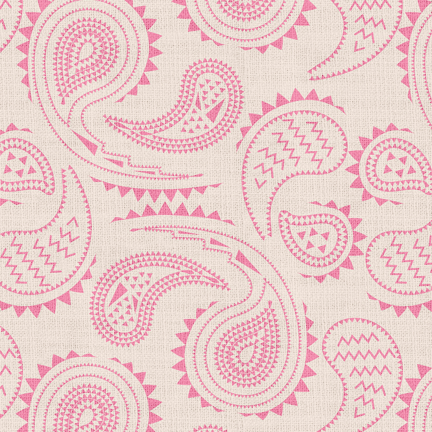 Paisley Print Polyester Linen Curtain Drapery with Privacy Blackout Thermal Lining AUDREY