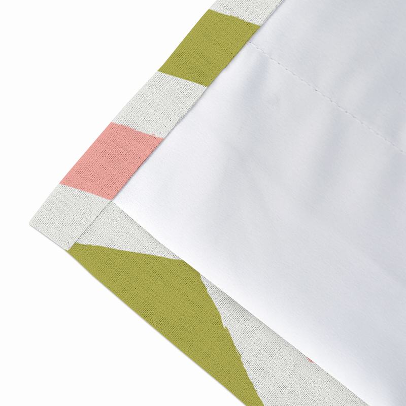 Geometric Print Polyester Linen Curtain Drapery JAMES