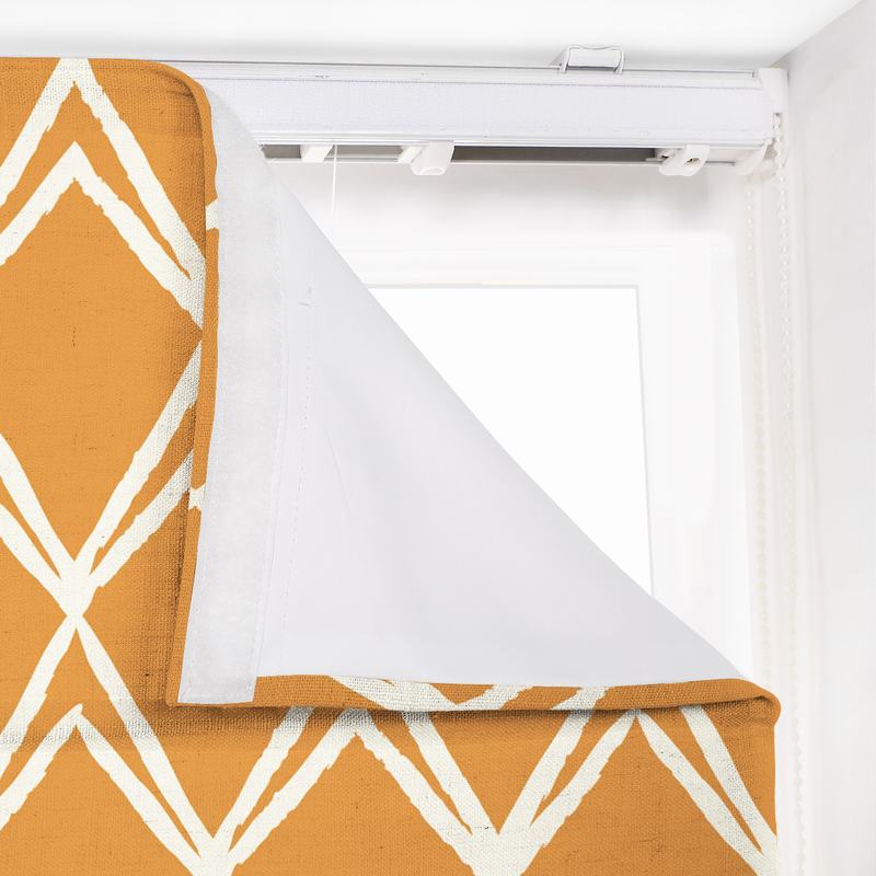 LEO Geometric Print Polyester Linen Room Darkening Roman Shade