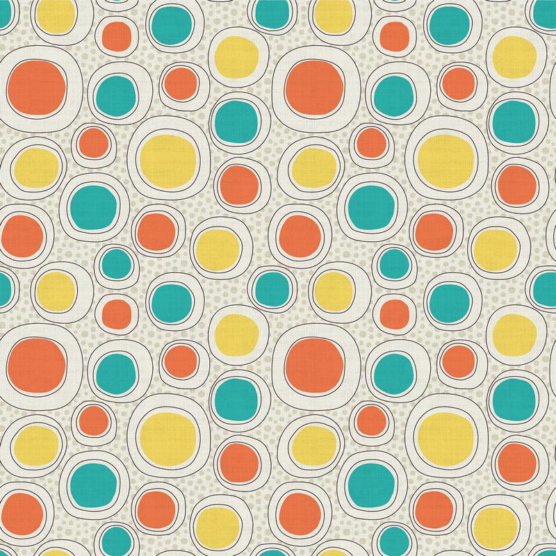 Abstract Print Polyester Linen Curtain Drapery OLIVER