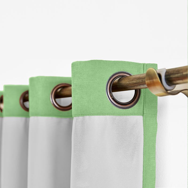 CUSTOM Kante Olive Polyester Cotton Drapery With Lining Curtains