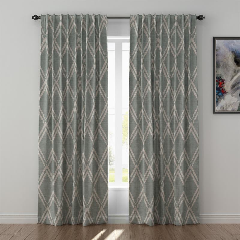 Geometic Print Polyester Linen Curtain Drapery ABSTRACT