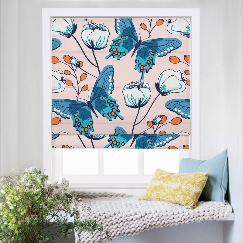 ALICE Nature Print Polyester Linen Roman Shade