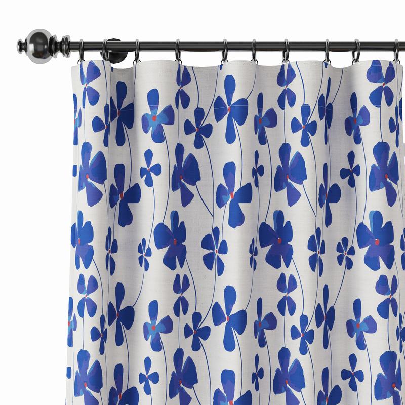 Abstract Print Polyester Linen Curtain Drapery CHARLIE