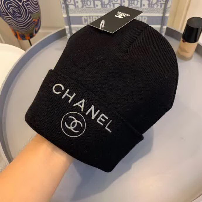 20冬季最新专柜款-Chanel针织羊毛毛线帽,羊毛,帅气朋克风。超酷时尚街头风