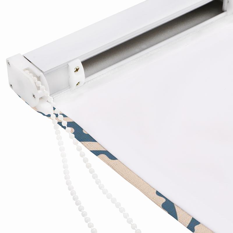 AMBER Paisley Print Polyester Linen Roman Shade