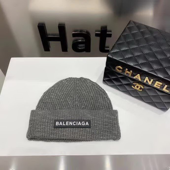 20冬季最新专柜款-Balenciaga新款雪花工艺薄款针织帽，字母标志针织帽，质感薄款，面料超舒适，秋冬流行色调，潮人百搭款！时尚街头风！