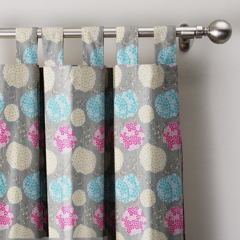 Cartoon Flowers Printed Window Drape Thermal Insulated Curtain EMMETT