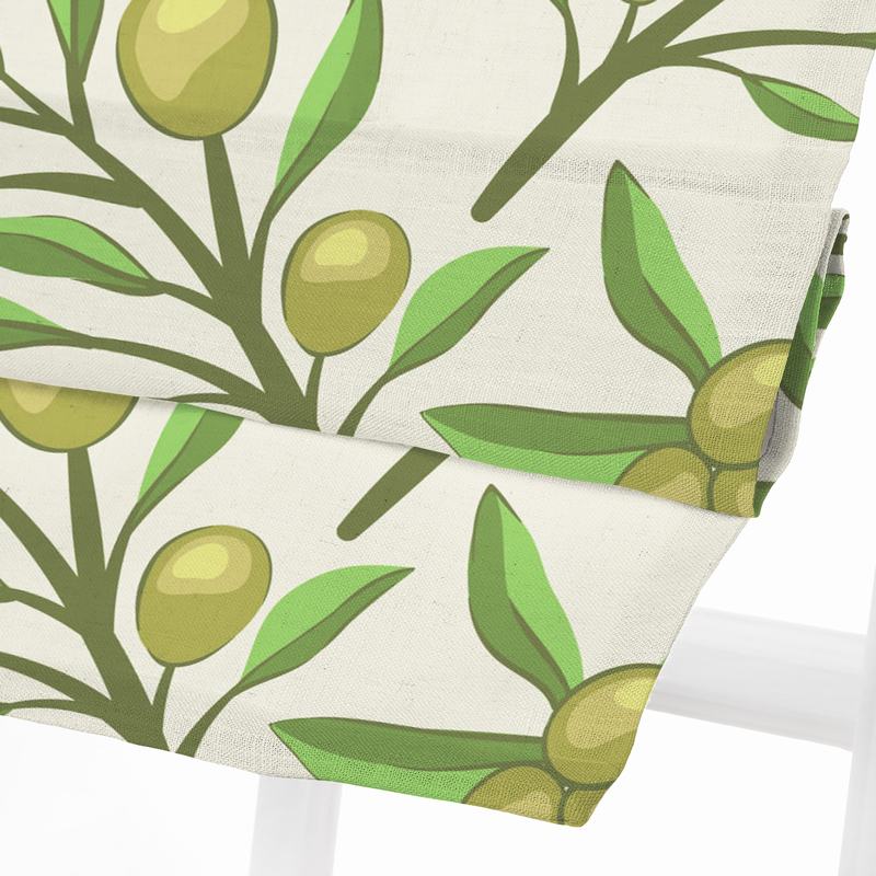 ASHER Nature Print Polyester Linen Room Darkening Roman Shade