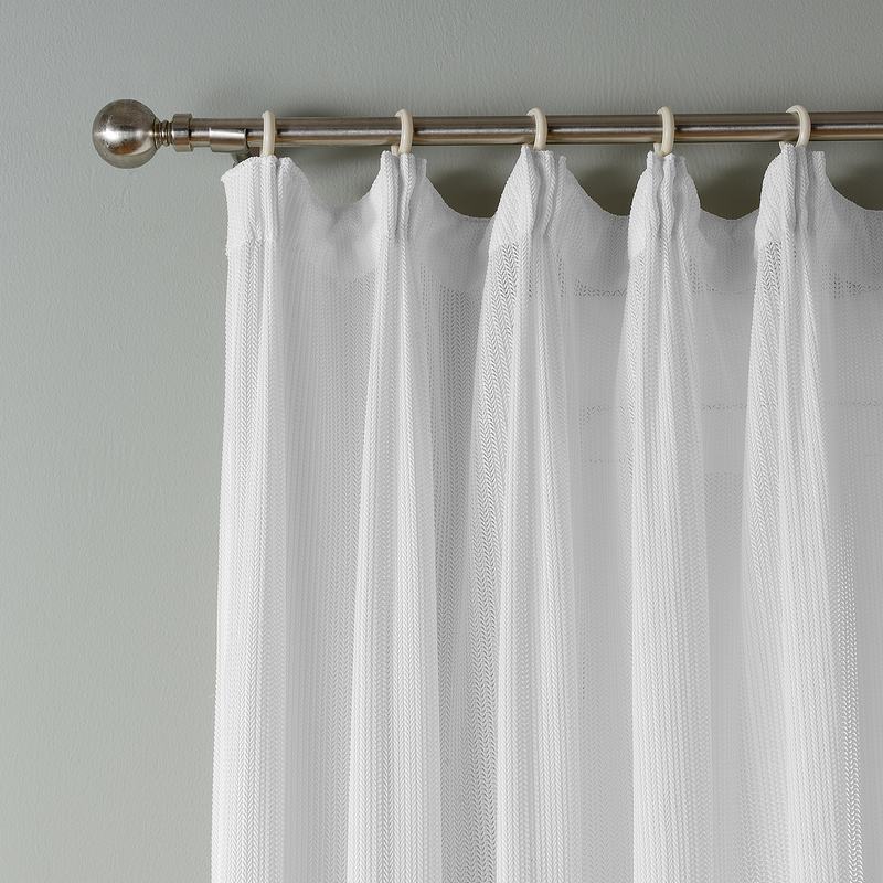 Hollow Mesh Herringbone Polyester Soft Sheer Curtain Drapery GENNY