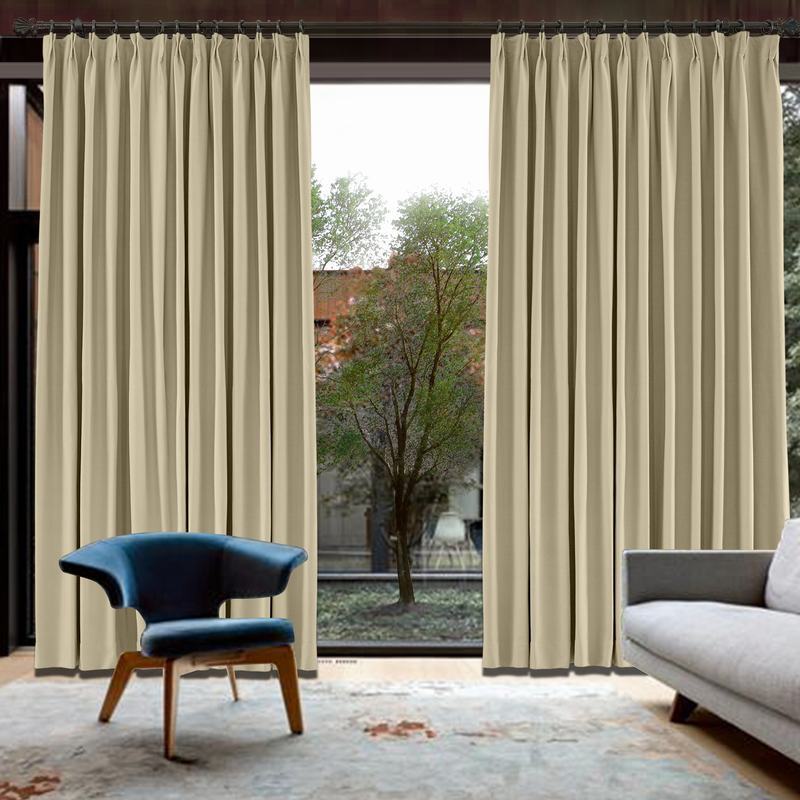 CUSTOM Capri Flax Blackout Curtains with Liner