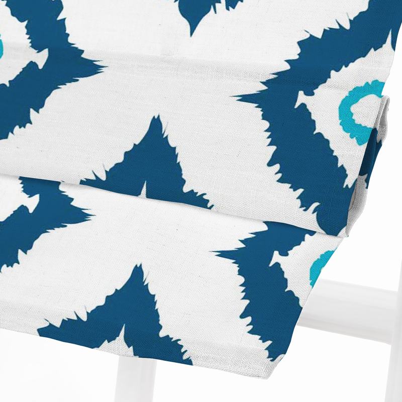 MARIAN Abstract Print Polyester Linen Room Darkening Roman Shade