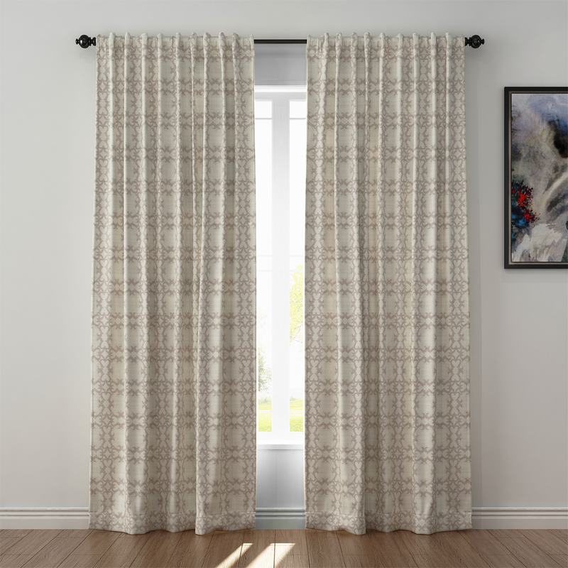 Geometric Print Polyester Linen Curtain Drapery SUMA