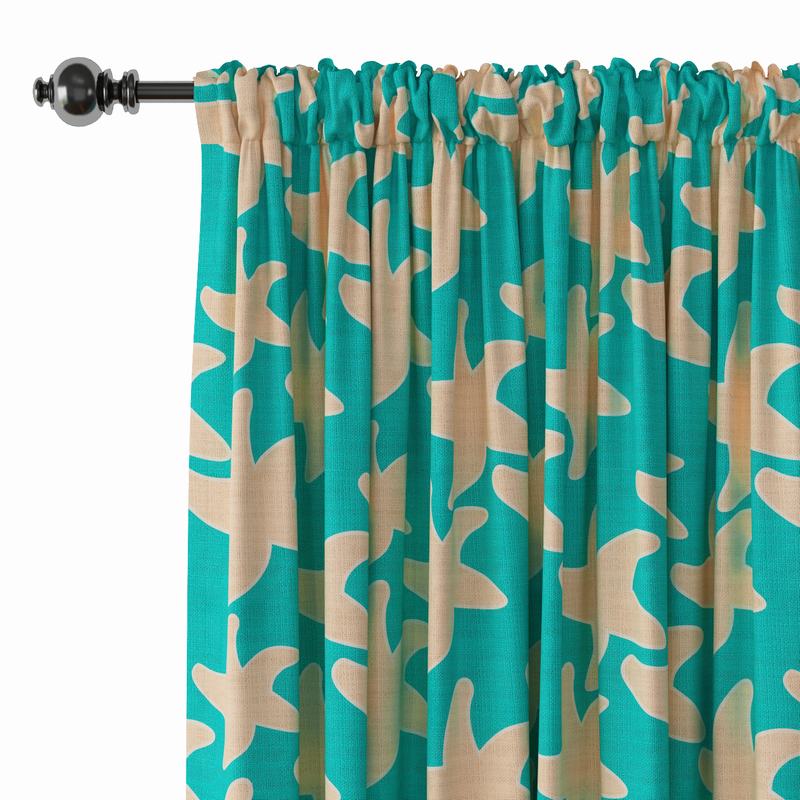 Abstract Print Polyester Linen Curtain Drapery JUEYE
