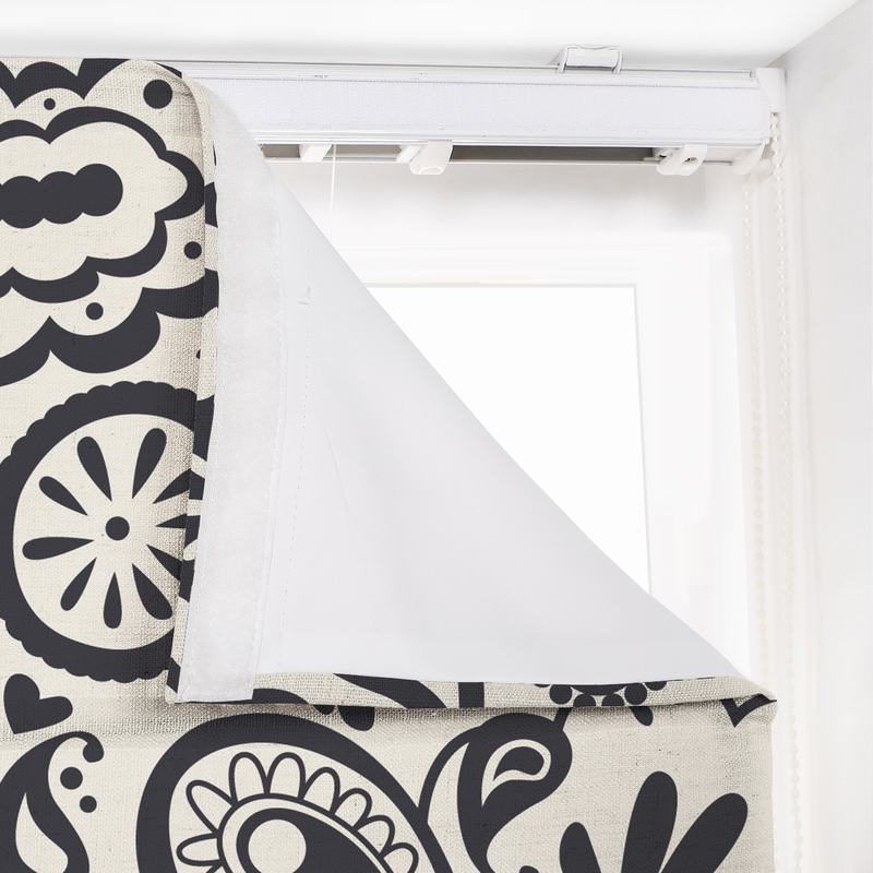 STELLA Paisley Print Polyester Linen Room Darkening Roman Shade