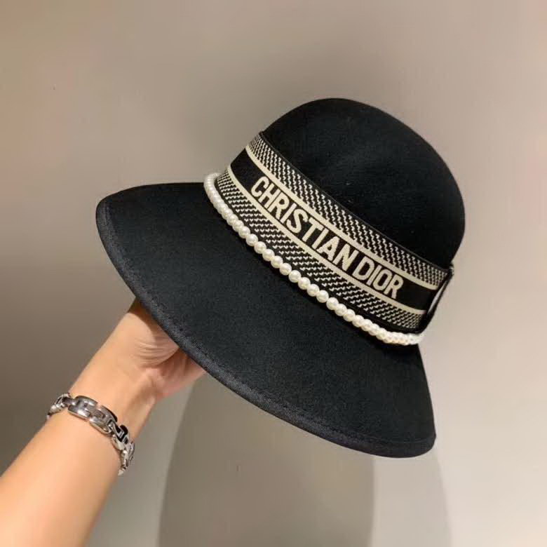 20冬季最新专柜款-Dior2020秋冬新款羊毛礼帽,名媛风圆顶盆帽,羊毛面料